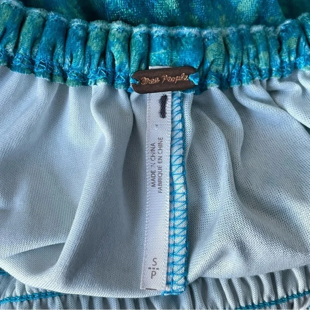 New! Free People Bali tight rope romper blue green velvet nwot 29047